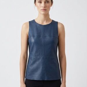 Mackage Collection Sleeveless Leather Top – Blue / Black – Size M
